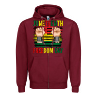 Burgundy juneteenth freedom day Zipper Hoodie - Artiststas
