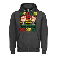 Charcoal Heather juneteenth freedom day Zipper Hoodie - Artiststas