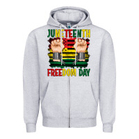 Heather Grey juneteenth freedom day Zipper Hoodie - Artiststas