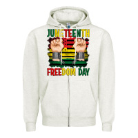Oatmeal Heather juneteenth freedom day Zipper Hoodie - Artiststas
