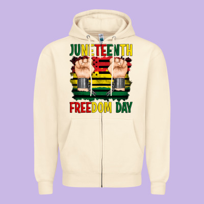 Juneteenth Freedom Day Zipper Hoodie Designed By Artiststas