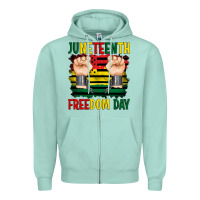 Seafoam juneteenth freedom day Zipper Hoodie - Artiststas