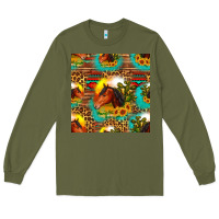 Army Green desert horse seamless patern Long Sleeve Tee - HRA Design Shop