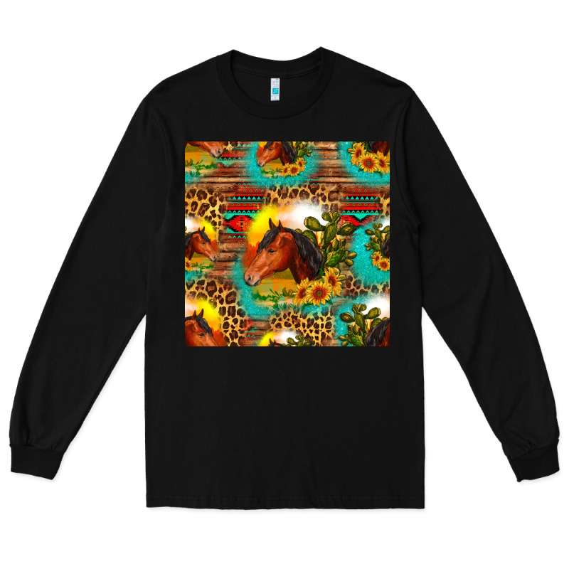 Desert Horse Seamless Patern Long Sleeve Tee by HRA Design Shop | Teevron