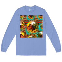 Colony Blue desert horse seamless patern Long Sleeve Tee - HRA Design Shop