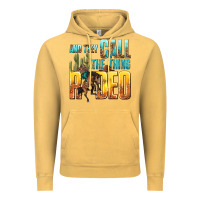 Vintage Mustard and they call the thing rodeo Vintage Hoodie - texasbilliewilder