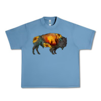 Pebble Blue sunflower bison Urban Heavy Tee - RanaPortraitStore