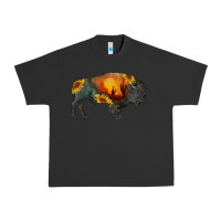 Pigment Black sunflower bison Urban Heavy Tee - RanaPortraitStore