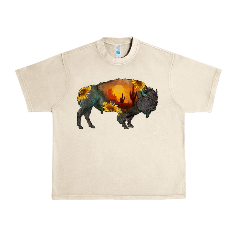 Sunflower Bison Urban Heavy Tee by RanaPortraitStore | Teevron