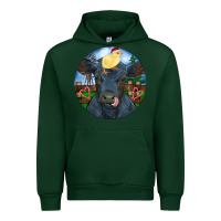 Forest Green Black Angus Cattle with Santa Chick Christmas Urban Hoodie - RanaPortraitStore