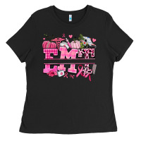 Black emt cancer and fall Ladies Tee - AdoDesignShop