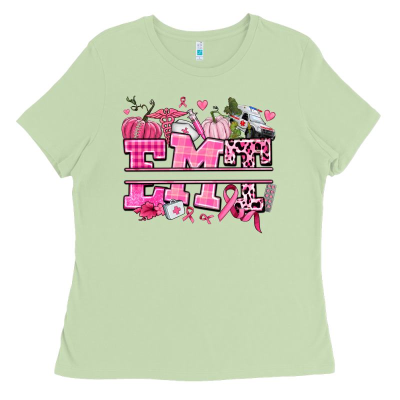 Emt Cancer And Fall Ladies Tee by AdoDesignShop | Teevron