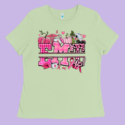Emt Cancer And Fall Ladies Tee Designed By Adodesignshop