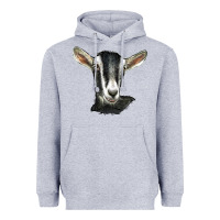 Heather Grey alpine goat head Heavyweight Hoodie - LillyAllenDesigns