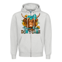 Dove Grey barn hair don't care long haired cow Zipper Hoodie - Jasminsmagicworld
