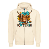 Sandshell barn hair don't care long haired cow Zipper Hoodie - Jasminsmagicworld