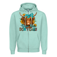 Seafoam barn hair don't care long haired cow Zipper Hoodie - Jasminsmagicworld