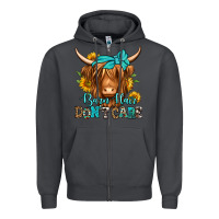 Smoke barn hair don't care long haired cow Zipper Hoodie - Jasminsmagicworld