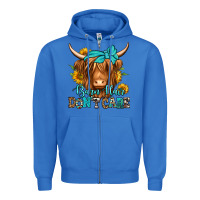 True Royal barn hair don't care long haired cow Zipper Hoodie - Jasminsmagicworld