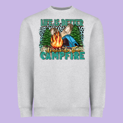 Life Is Better Around The Campfire Heavyweight Sweatshirt Designed By Zillion Design Studio