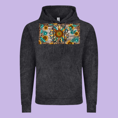 Vintage Hoodie western sunflower and gemstone license plate