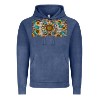 Vintage Denim western sunflower and gemstone license plate Vintage Hoodie - RanaPortraitStore