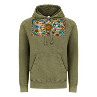Vintage Olive western sunflower and gemstone license plate Vintage Hoodie - RanaPortraitStore