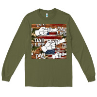 Army Green dad life fist bump seamless pattern Long Sleeve Tee - HRA Design Shop