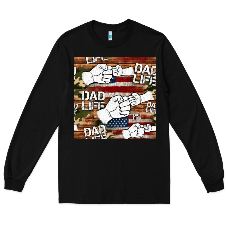 Dad Life Fist Bump Seamless Pattern Long Sleeve Tee by HRA Design Shop | Teevron
