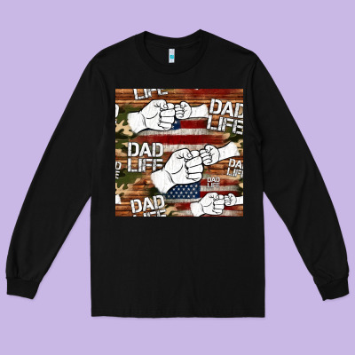Dad Life Fist Bump Seamless Pattern Long Sleeve Tee Designed By Hra Design Shop