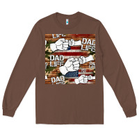 Chestnut dad life fist bump seamless pattern Long Sleeve Tee - HRA Design Shop
