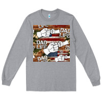 Heather Grey dad life fist bump seamless pattern Long Sleeve Tee - HRA Design Shop