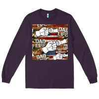 Plum dad life fist bump seamless pattern Long Sleeve Tee - HRA Design Shop