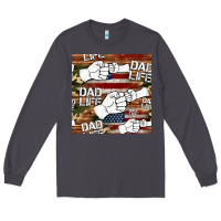 Smoke dad life fist bump seamless pattern Long Sleeve Tee - HRA Design Shop