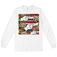 White dad life fist bump seamless pattern Long Sleeve Tee - HRA Design Shop