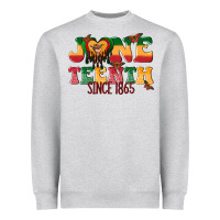 Heather Grey juneteenth since 1865 with heart Heavyweight Sweatshirt - texasbilliewilder