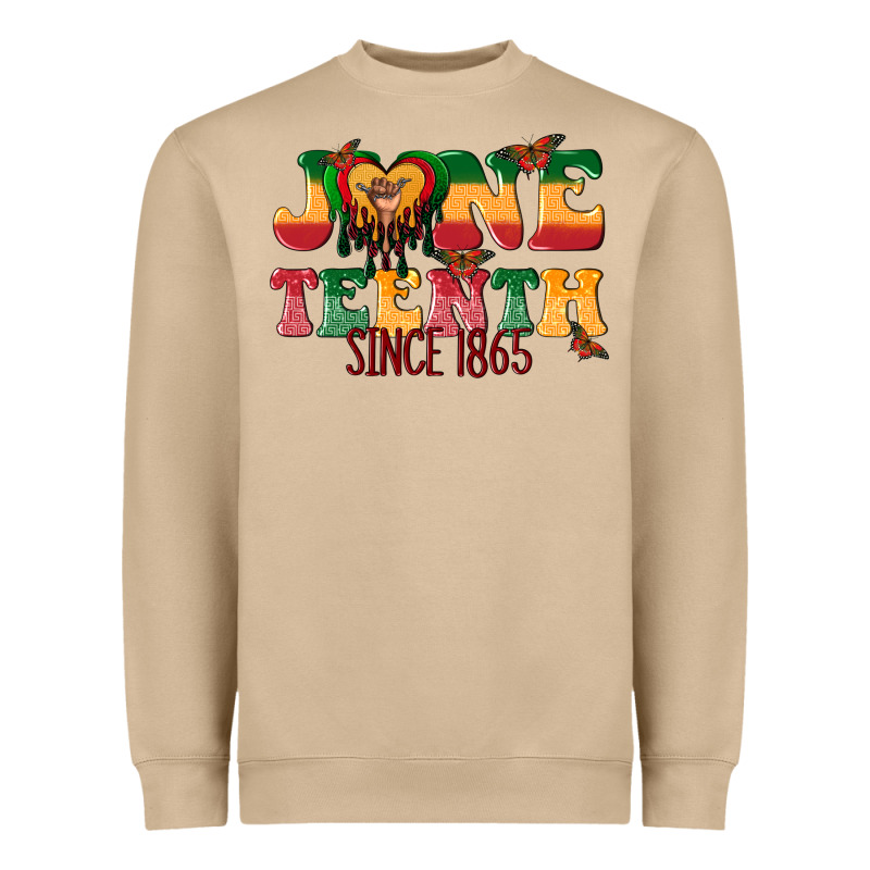 Juneteenth Since 1865 With Heart Heavyweight Sweatshirt by texasbilliewilder | Teevron