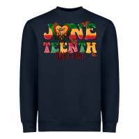 Navy juneteenth since 1865 with heart Heavyweight Sweatshirt - texasbilliewilder