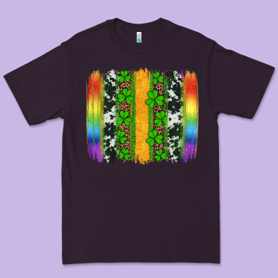 St Patricks Day Rainbow Brushstroke Premium Tee Designed By Artiststas
