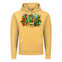 Vintage Mustard christmas trees with basketball Vintage Hoodie - Zillion Design Studio