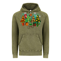 Vintage Olive christmas trees with basketball Vintage Hoodie - Zillion Design Studio