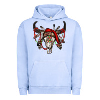 Pigment Grape Ice Western Christmas Bull Skull Urban Hoodie - RanaPortraitStore