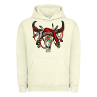 Pigment Pistachio Western Christmas Bull Skull Urban Hoodie - RanaPortraitStore