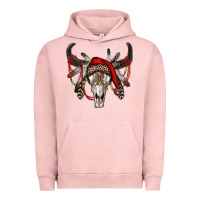 Pigment Salmon Western Christmas Bull Skull Urban Hoodie - RanaPortraitStore