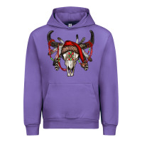 Tulip Western Christmas Bull Skull Urban Hoodie - RanaPortraitStore