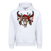 White Western Christmas Bull Skull Urban Hoodie - RanaPortraitStore