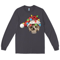Smoke Christmas skull with santa hat Long Sleeve Tee - FaDigitalArtStudio