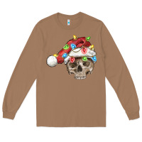 Toasted Coconut Christmas skull with santa hat Long Sleeve Tee - FaDigitalArtStudio