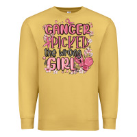 Antique Gold cancer picked the wrong girl malia Premium Sweatshirt - MaliasSmallBusiness