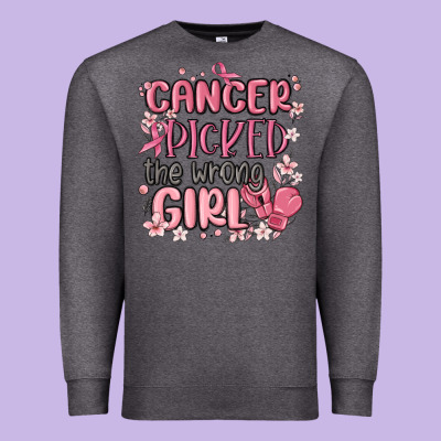 Cancer Picked The Wrong Girl Malia Premium Sweatshirt Designed By Maliassmallbusiness